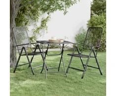 Sodo stalas, antracito, 60x60x72cm, plėsto metalo tinklelis