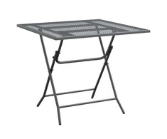 Sodo stalas, antracito, 80x80x72cm, plėsto metalo tinklelis