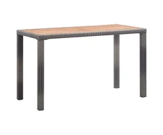 Sodo stalas, antracito ir rudas, 123x60x74cm, akacijos masyvas