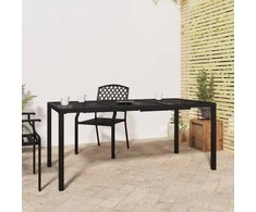 Sodo stalas, antracito spalvos, 165x80x72cm, plienas