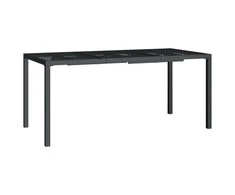Sodo stalas, antracito spalvos, 165x80x72cm, plienas
