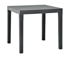 Sodo stalas, antracito spalvos, 78x78x72cm, plastikas