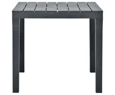 Sodo stalas, antracito spalvos, 78x78x72cm, plastikas