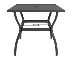 Sodo stalas, antracito spalvos, 81,5x81,5x72cm, plienas