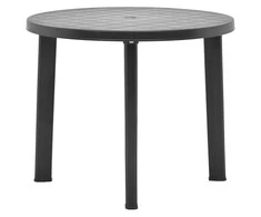 Sodo stalas, antracito spalvos, 89cm, plastikas