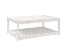 Sodo stalas, baltas, 121x82,5x45cm, pušies medienos masyvas