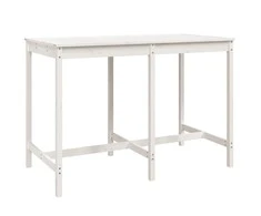 Sodo stalas, baltas, 159,5x82,5x110cm, pušies medienos masyvas