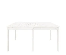 Sodo stalas, baltas, 159,5x82,5x76cm, pušies medienos masyvas
