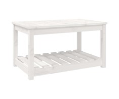 Sodo stalas, baltas, 82,5x50,5x45cm, pušies medienos masyvas