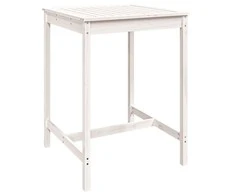 Sodo stalas, baltas, 82,5x82,5x110cm, pušies medienos masyvas