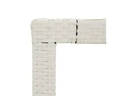Sodo stalas, baltas, 90x90x75cm, grūdintas stiklas/poliratanas
