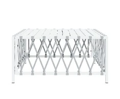 Sodo stalas, baltos spalvos, 70x70x34cm, austas audinys