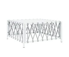 Sodo stalas, baltos spalvos, 70x70x34cm, austas audinys