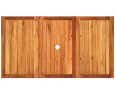 Sodo stalas, juodas, 140x80x75cm, poliratanas/akacijos mediena