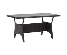 Sodo stalas, juodos spalvos, 120x70x66cm, poliratanas