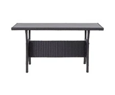 Sodo stalas, juodos spalvos, 120x70x66cm, poliratanas