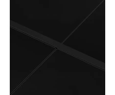 Sodo stalas, juodos spalvos, 130x130x72cm, plienas ir stiklas