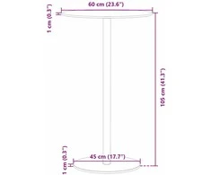 Sodo stalas, juodos spalvos, skersmuo 60x105cm, plienas
