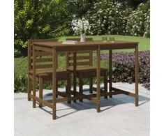 Sodo stalas, medaus rudas, 159,5x82,5x110cm, pušies masyvas