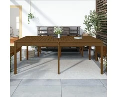 Sodo stalas, medaus rudas, 203,5x100x76cm, pušies masyvas