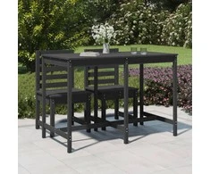 Sodo stalas, pilkas, 159,5x82,5x110cm, pušies medienos masyvas