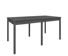 Sodo stalas, pilkas, 159,5x82,5x76cm, pušies medienos masyvas
