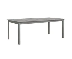 Sodo stalas, pilkas, 200x100x75cm, akacijos medienos masyvas