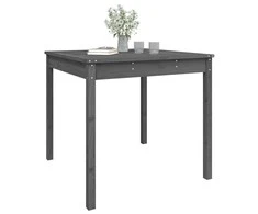 Sodo stalas, pilkas, 82,5x82,5x76cm, pušies medienos masyvas