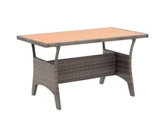 Sodo stalas, pilkos spalvos, 120x70x66cm, poliratanas