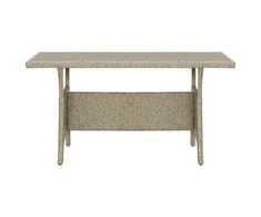Sodo stalas, pilkos spalvos, 120x70x66cm, poliratanas
