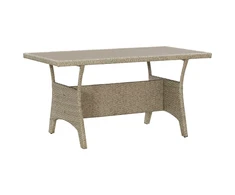 Sodo stalas, pilkos spalvos, 120x70x66cm, poliratanas