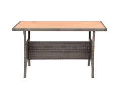 Sodo stalas, pilkos spalvos, 120x70x66cm, poliratanas