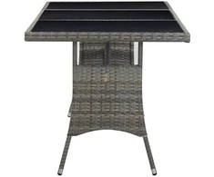 Sodo stalas, pilkos spalvos, 170x80x74cm, poliratanas