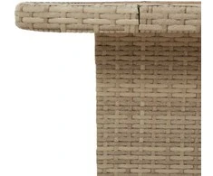 Sodo stalas, smėlio, 90x55x71cm, poliratanas/akacijos mediena