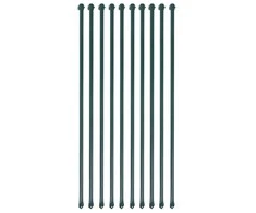 Sodo stulpai, 10vnt., 1m, metalas, žalia spalva
