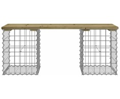 Sodo suoliukas, 103x31x42cm, impregnuota pušis, gabiono dizaino