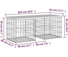 Sodo suoliukas, 103x44x42cm, douglas eglė, gabiono dizaino