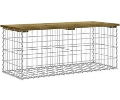 Sodo suoliukas, 103x44x42cm, impregnuota pušis, gabiono dizaino