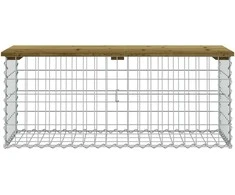 Sodo suoliukas, 103x44x42cm, impregnuota pušis, gabiono dizaino