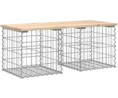 Sodo suoliukas, 103x44x42cm, pušies masyvas, gabiono dizaino