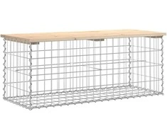 Sodo suoliukas, 103x44x42cm, pušies masyvas, gabiono dizaino