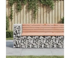 Sodo suoliukas, 122x71x65,5cm, douglas eglė, gabiono dizaino