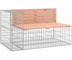 Sodo suoliukas, 122x71x65,5cm, douglas eglė, gabiono dizaino