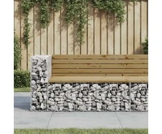 Sodo suoliukas, 122x71x65,5cm, pušis, gabiono dizaino