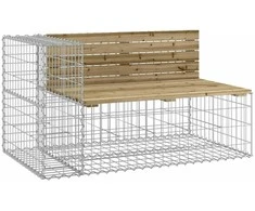 Sodo suoliukas, 122x71x65,5cm, pušis, gabiono dizaino