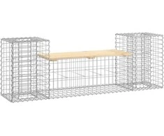 Sodo suoliukas, 183x41x60,5cm, pušies masyvas, gabiono dizaino
