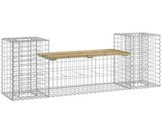 Sodo suoliukas, 183x41x60,5cm, pušis, gabiono dizaino