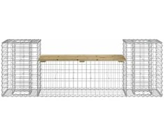 Sodo suoliukas, 183x41x60,5cm, pušis, gabiono dizaino