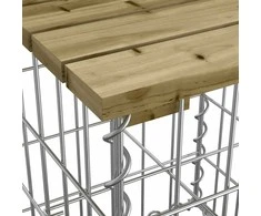 Sodo suoliukas, 183x41x60,5cm, pušis, gabiono dizaino