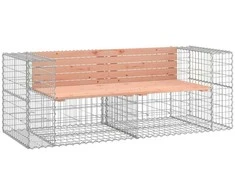 Sodo suoliukas, 184x71x65,5cm, douglas eglė, gabiono dizaino